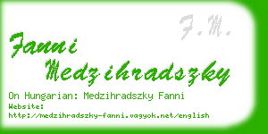 fanni medzihradszky business card